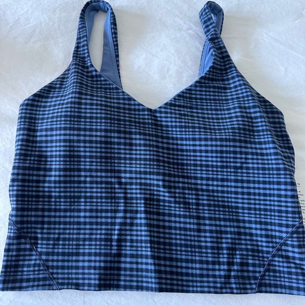 lululemon Blue Plaid Tank Top